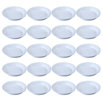 Buy Set of 20 - 5 Inch White Premium Round Trays - To keep under the Pots Online | Urvann.com