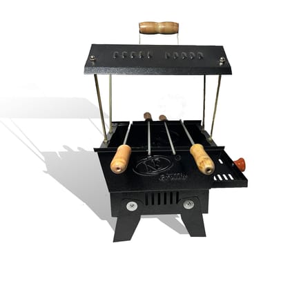 Buy  9X8X15 Inch - Picnic Food Grill, 4 Skewers & Charcoal Tray - 1.5 Kg Online | Urvann.com