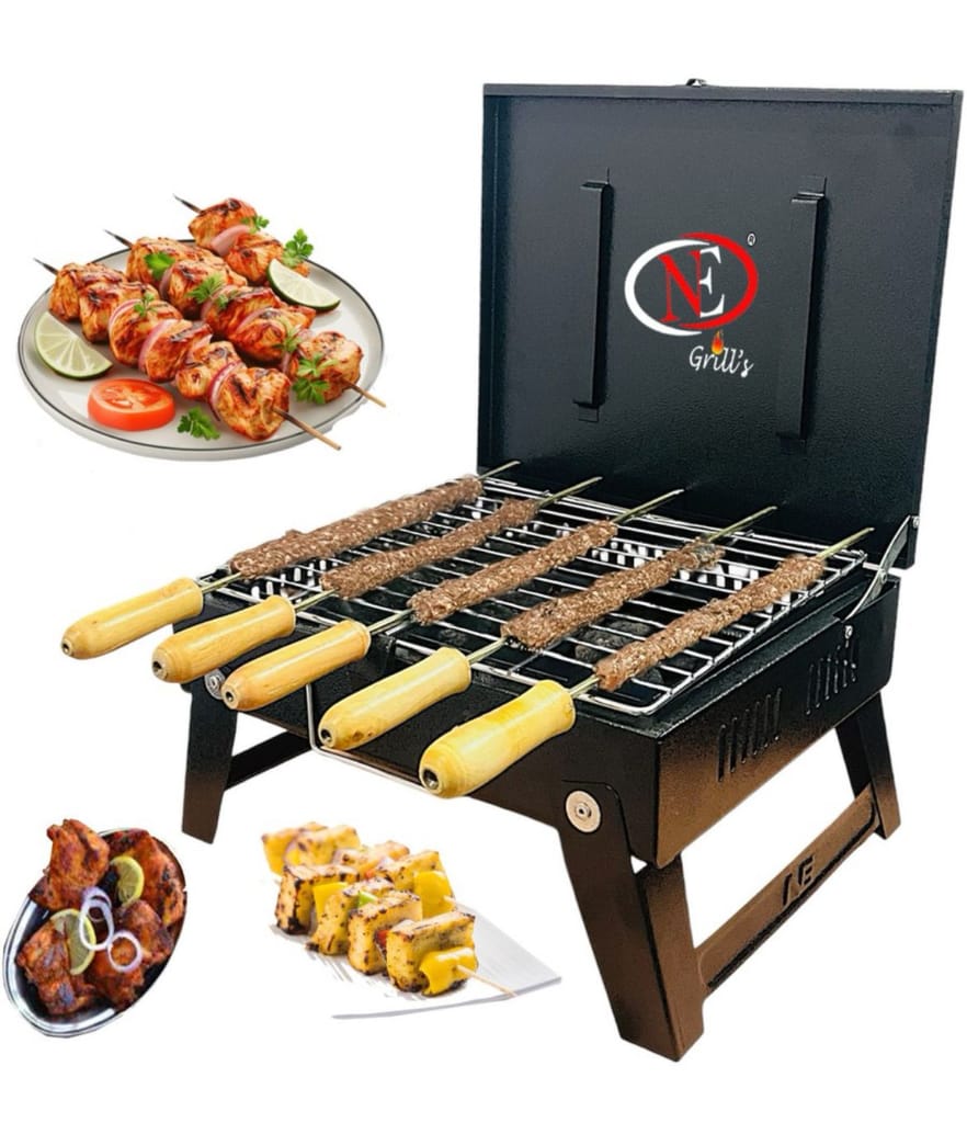 12 X 10 X 8 Inch - Small Briefcase Food Grill & 5 Skewers - 2.5 Kg