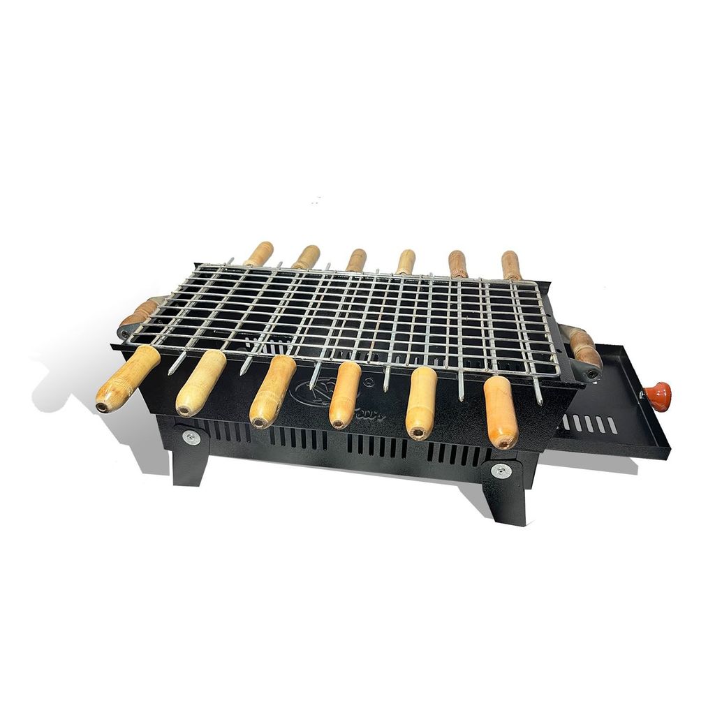 17 X 8 X 8 Inch - Delu X e Without Top Food Grill, 12 Skewers & Charcoal Tray - 2.7 Kg