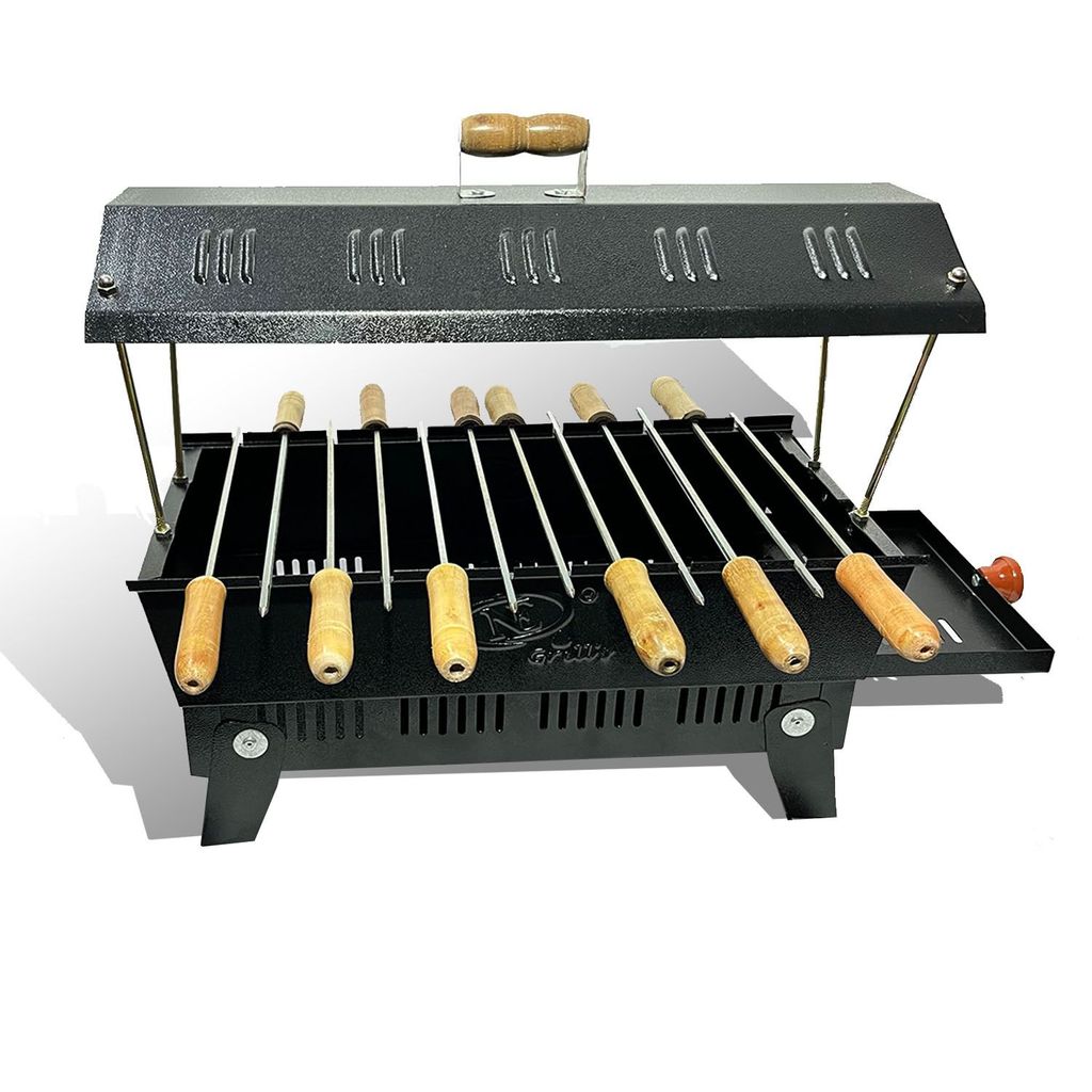 17 X 8 X 15 Inch - Delu X e Food Grill, 12 Skewers & Charcoal Tray - 3 Kg