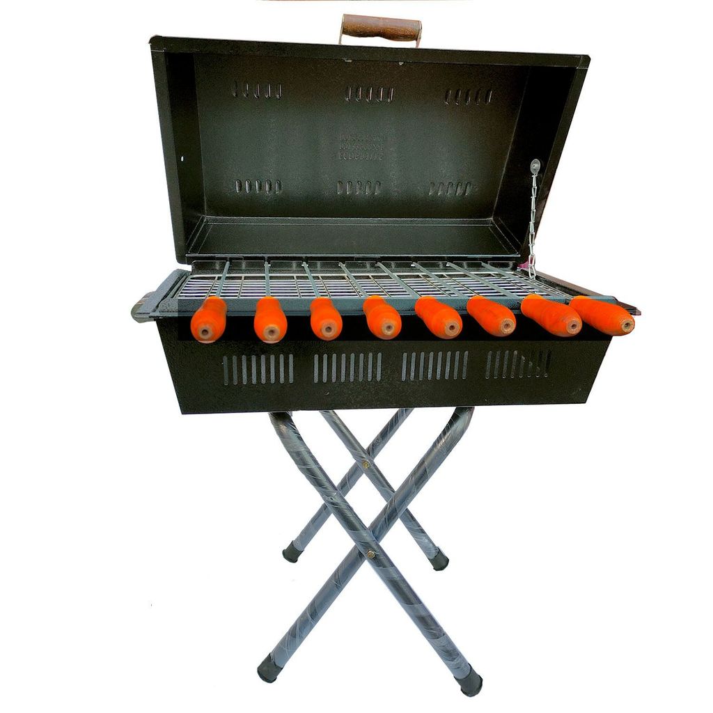 17 X 10 X 22 Inch -  X -Stand (Small) Food Grill & 8 Skewers - 5.2 Kg