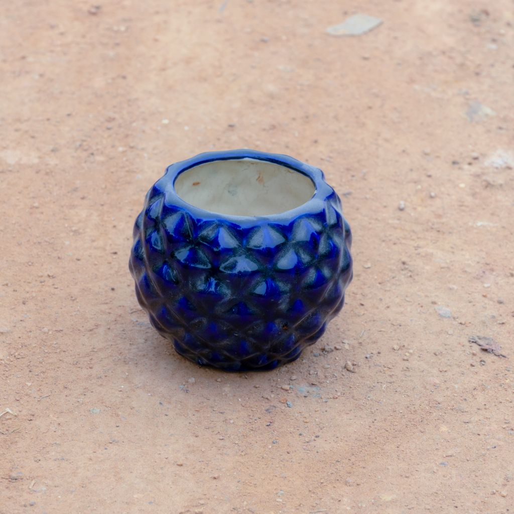 3 Inch Blue Bowl Pineapple Designer Ceramic Pot