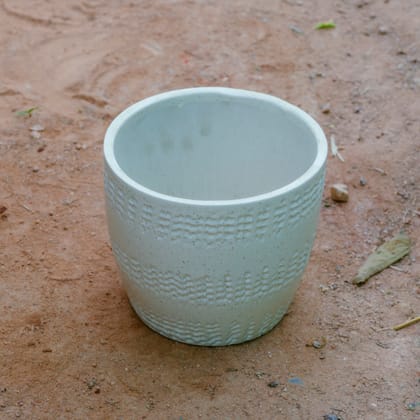 Buy 7 Inch White Cup Designer Ceramic Pot (Any Design) Online | Urvann.com