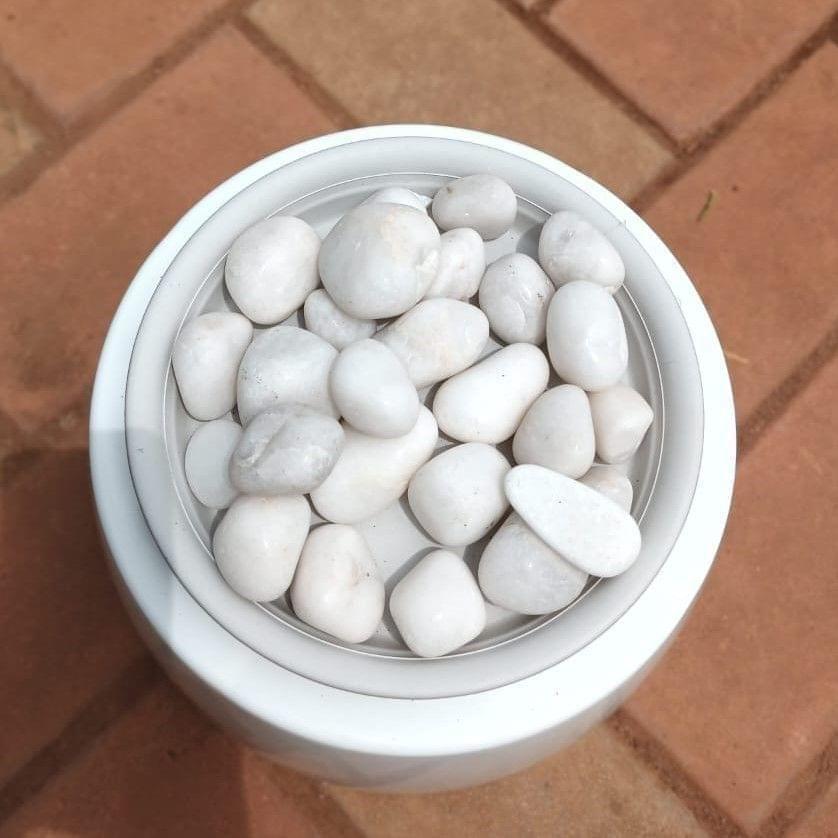 Decorative White Big Pebbles - 1 kg