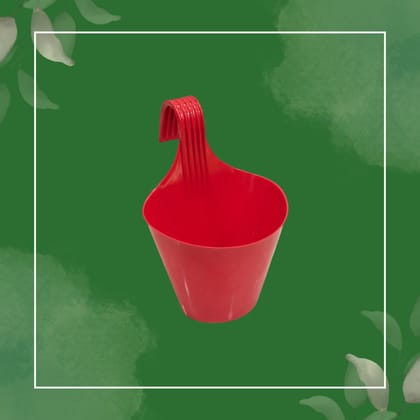 Free Gift - 8 Inch Red Single Hook Hanging Plastic Pot - Flash Sale