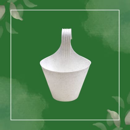 Free Gift - 8 Inch White Single Hook Hanging Plastic Pot - Flash Sale