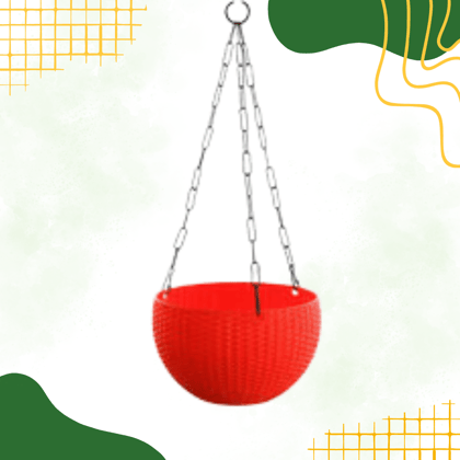 Free Gift - 7 X 4.5 Inch Red Premium Euro Plastic Hanging Basket - Flash Sale