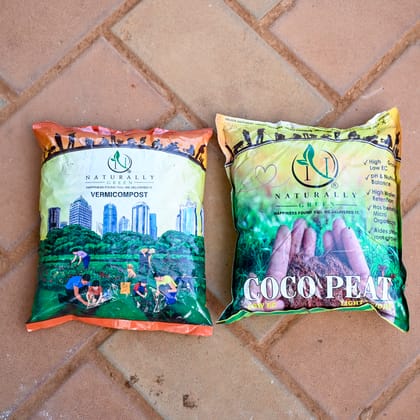 Set of 2 - Naturally Cocopeat & Vermicompost - 1 Kg Each