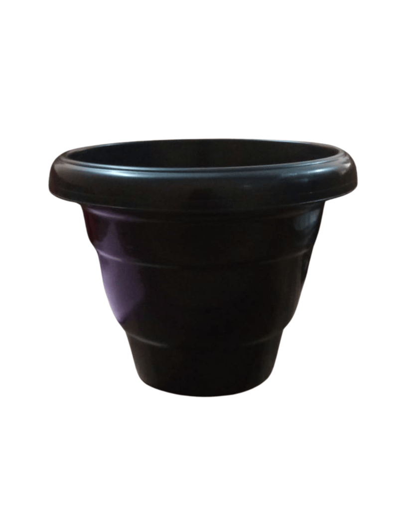 8 Inch Black Classy Plastic Pot