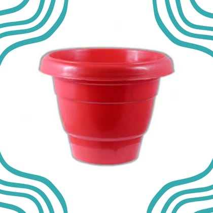 Free Gift - 8 Inch Terracotta Red Classy Plastic Pot - Flash Sale