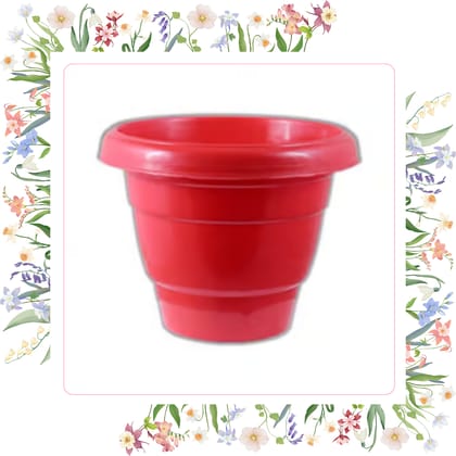 Free Gift - 8 Inch Terracotta Red Classy Plastic Pot - Flash Sale