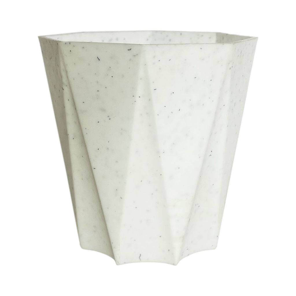 6 Inch Marble White Diamanti Plastic Pot