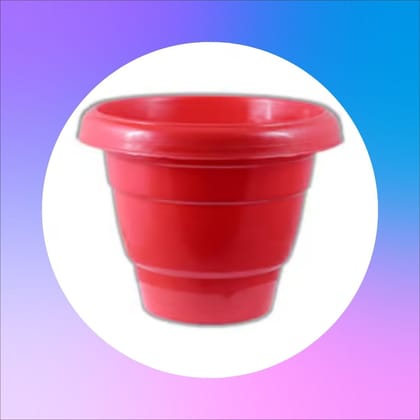 8 Inch Terracotta Red Classy Plastic Pot